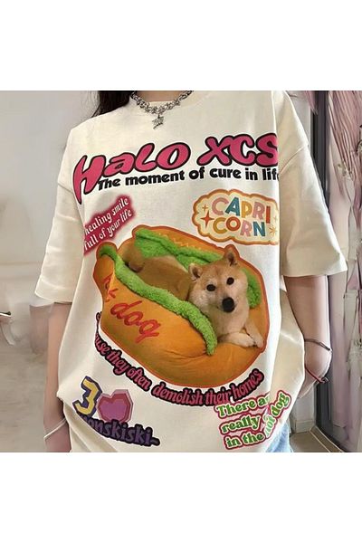 Köstebek Μπλουζάκι Halo Xcs Hot Dog Unisex Ecru