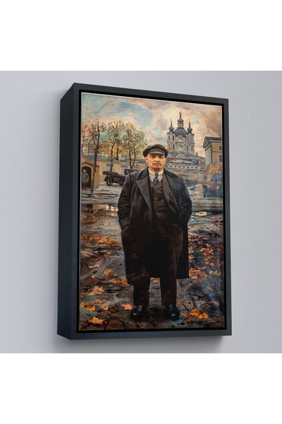 Oxyteez Ζωγραφική στον Σοβιετικό Κορυφαίο Βλαντιμίρ Λένιν με ξύλινο πλαίσιο-7973