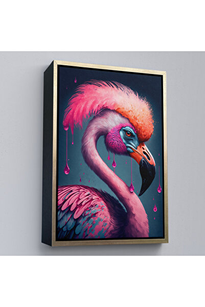 N NOXXO Tablo Hippie Filamingo roz cu cadru din lemn-7869