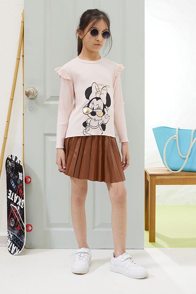Cansın Mini Δερμάτινη φούστα Badili με στάμπα Salmon Character για κορίτσια 18606