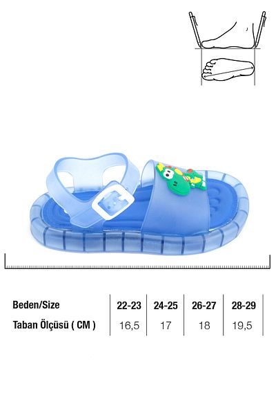 GEZER Yazlık Erkek Çocuk Suni Deri Işıklı Rahat Taban Ayarlanabilir Dino Sandalet