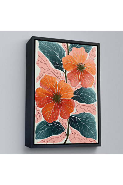 Home Pictură cu flori de bujor cu rame din lemn-7640