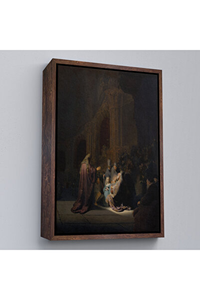 Oxyteez Rembrandt Van Rijn Simeon cu cadru din lemn - Pictură Cântec de laudă...