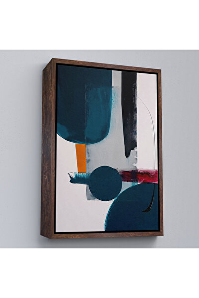 TAKI DERYASI Pictură în ulei în tonuri albastre cu cadru din lemn-7608