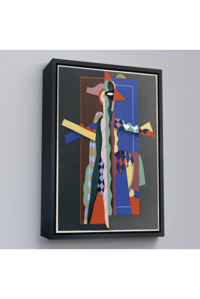 Home Georges Valmier with Wooden Frame - Abstract Art Painting-7308