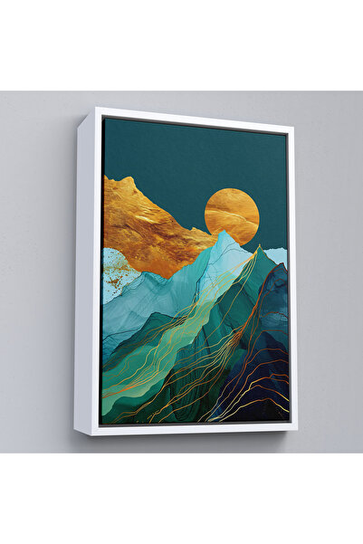 N NOXXO Tablo-7648 Peisaj solar peste munți cu cadru din lemn