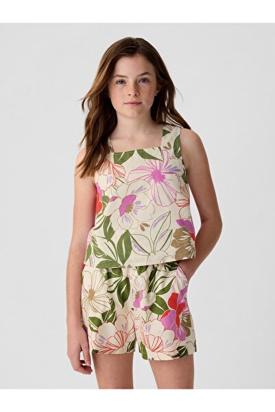 GAP Kız Çocuk Çok Renkli Keten Karışımlı Bluz