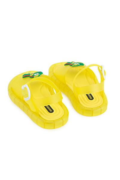 GEZER Yazlık Erkek Çocuk Suni Deri Işıklı Rahat Taban Ayarlanabilir Dino Sandalet