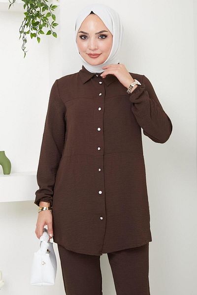 hafsamina Двуделен костюм Aerobin Kat Shirt - кафяв HM2470
