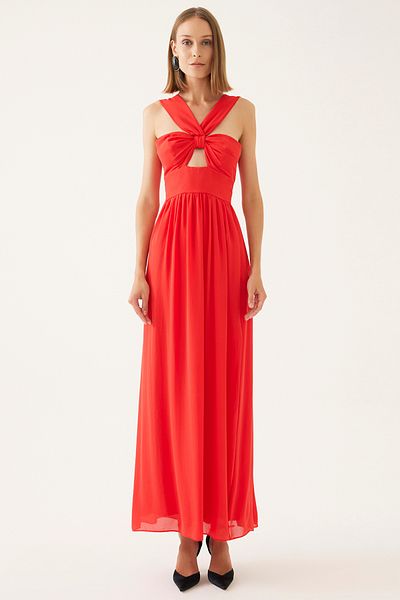 Perspective Nefertiti Red Dress - Colorful Design