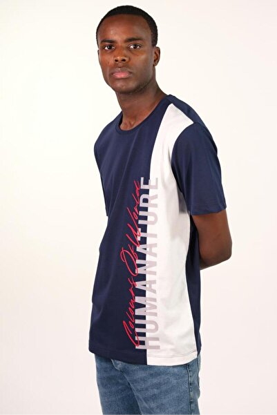 Arma Чоловіча темно-синя футболка з коміром-стійкою Y22344400301