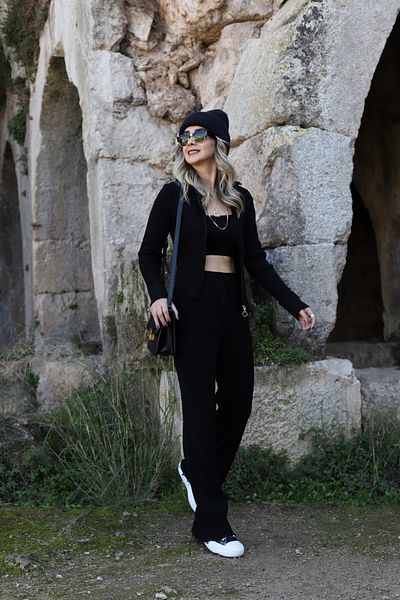 bytugcekaya Σετ με μαύρο φερμουάρ με ζιβάγκο - Standard μέγεθος