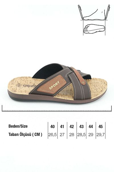 GEZER Δερμάτινες ανδρικές παντόφλες Sunir - Summer Comfort Σόλα