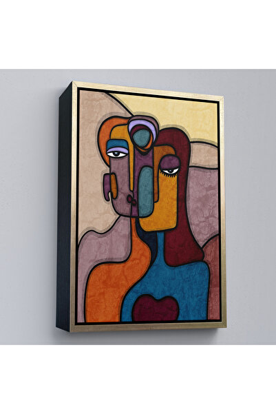 Oxyteez Tablou cu fețe abstracte cu rame din lemn-7835