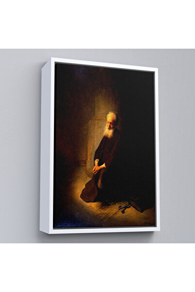 Oxyteez Rembrandt Van Rijn cu cadru din lemn - Pictură în genunchi de Sfântul...