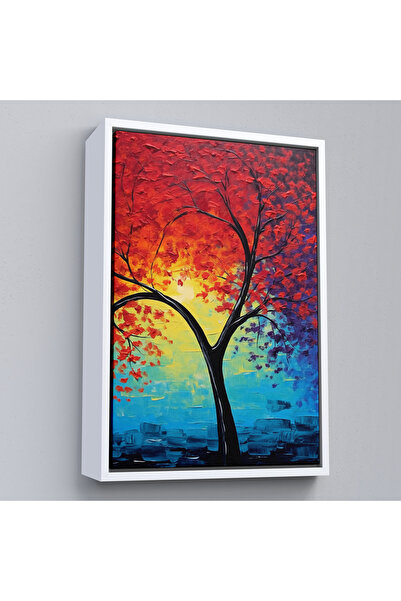 Oxyteez Pictură în ulei cu cadru din lemn Aspect pictură abstractă a copaculu...