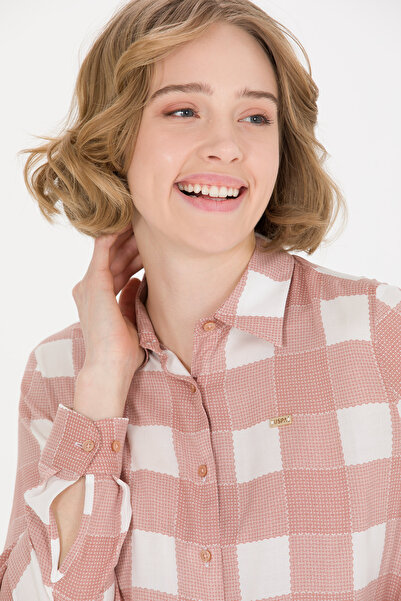 U.S. Polo Assn. Γυναικείο μακρυμάνικο πουκάμισο σε πούδρα 50263729-VR042