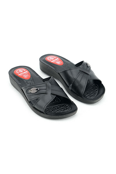 GEZER Kadın Yazlık Suni Deri Rahat Taban Günlük Terlik