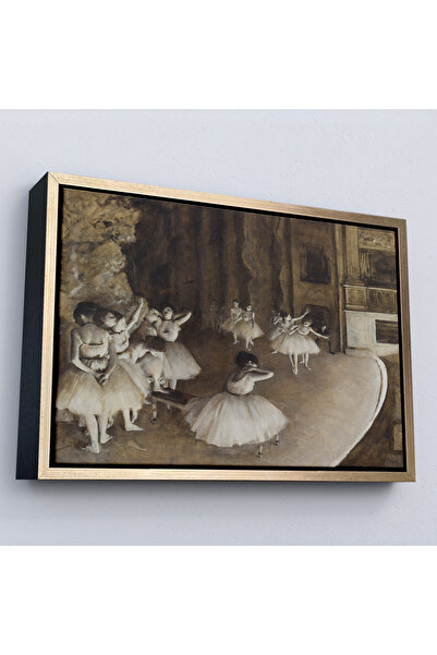 Oxyteez Edgar Degas cu cadru din lemn - Pictură de probă de balet pe scenă-7053