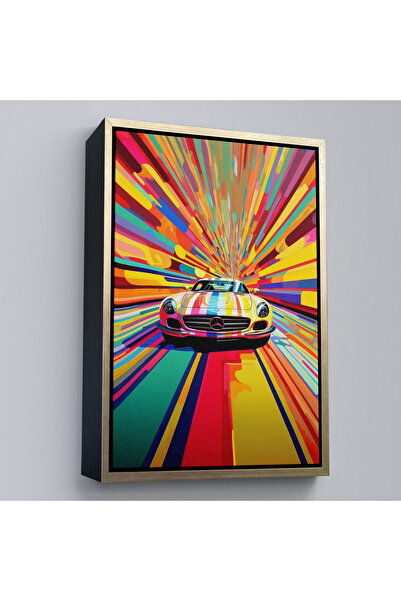 Oxyteez Pictură Mersedes care se deschide prin culorile din cadru din lemn-7959
