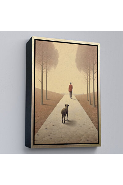 N NOXXO Omul singur care merge pe eternitate cu cadru din lemn Tablo-7520