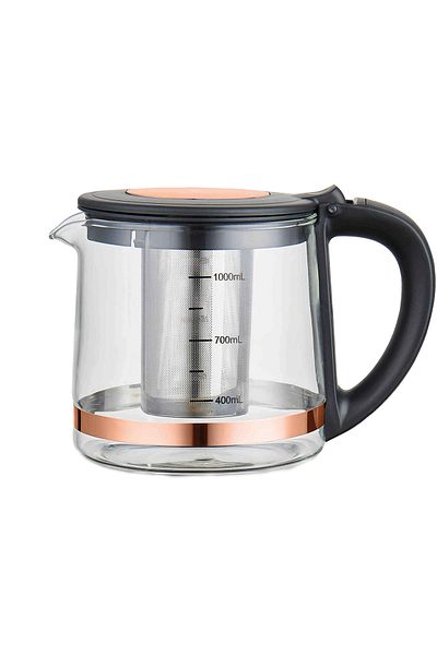 Any Morning De23203sx – Teekocher aus Stahl mit Glas-Teekanne