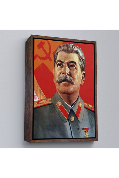 N NOXXO Wooden Framed Joseph Stalin Russia and Soviet Union Sscb Painting-7683