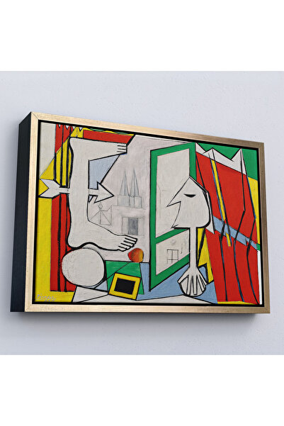 N NOXXO Pablo Picasso cu cadru din lemn - Pictură cu fereastră deschisă - La Fenetre Ouverte-7091