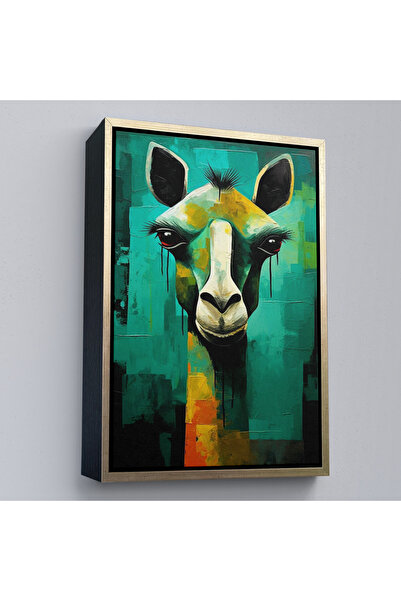 Oxyteez Tablou drăguț cu girafă cu cadru din lemn-7963