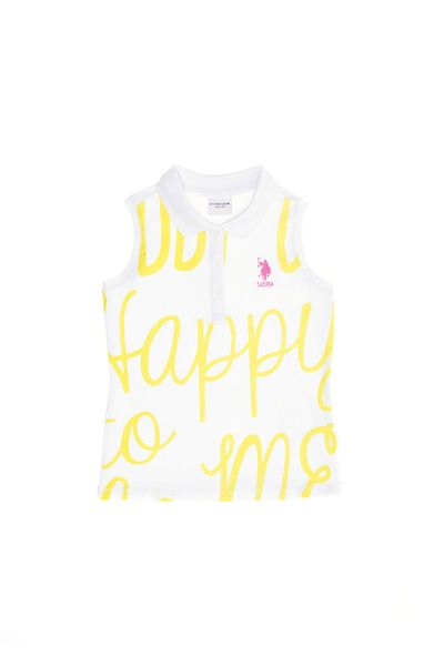 U.S. Polo Assn. Girl's White Polo Neck Sleeveless T-Shirt 50263665 -Vr013