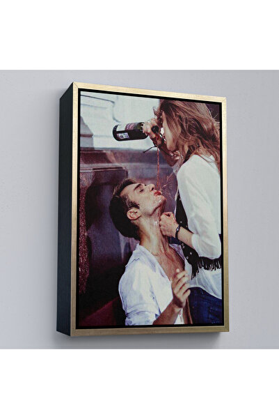 Limitless Woman Painting a Wine Shed from a Bottle with a Wooden Frame-7769