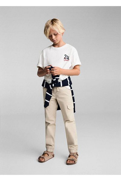 MANGO Kids Μπλουζάκι από βαμβάκι με λεπτομέρεια επεξεργασίας