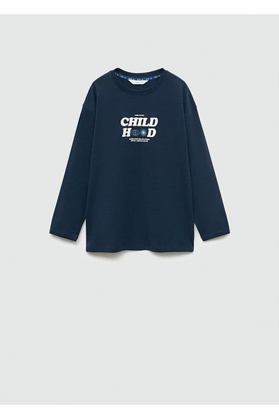 MANGO Kids Μακρυμάνικο μπλουζάκι με στάμπα