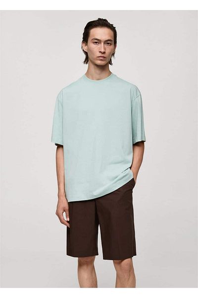 MANGO Man 100% Oversize βαμβακερό μπλουζάκι