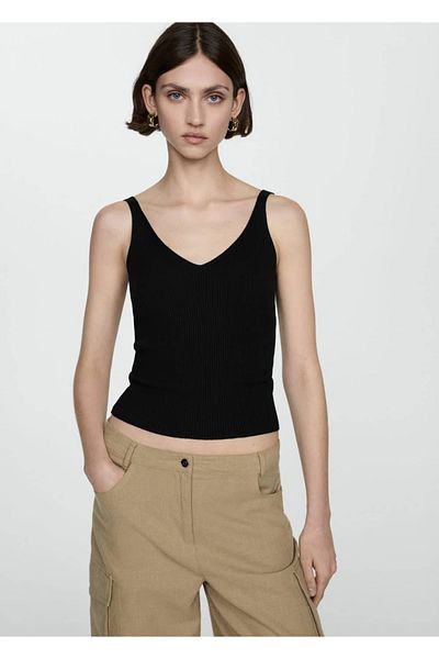 MANGO Woman Strappy Knitwear Blouse