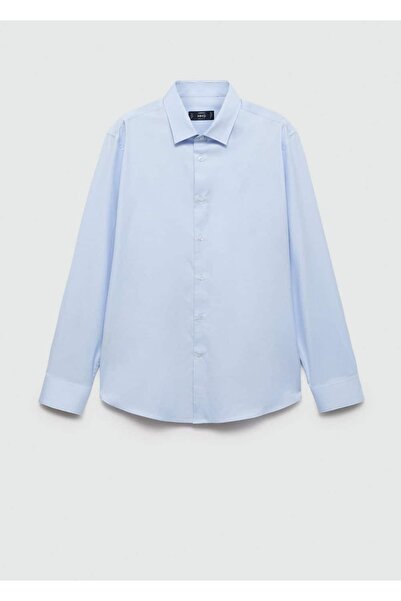 MANGO Man Regular Kesim %100 Pamuklu Fitilli Gömlek