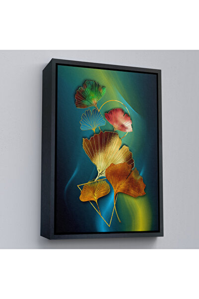 Oxyteez Tablo cu detaliu auriu colorat cu cadru din lemn-7988