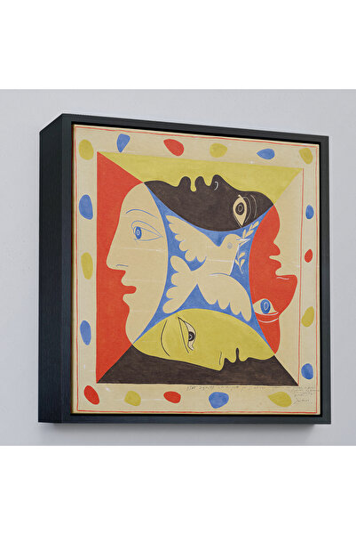 Home Pablo Picasso cu rama din lemn, tablou cu patru fețe-8348