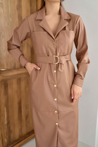 Elbee Fashion Woman Rochie din piele cu curea