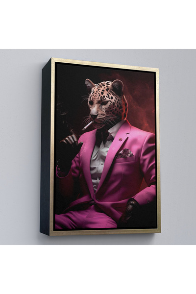 Limitless Ξύλινο Πλαίσιο Smoker Pink Leopard Table-7974