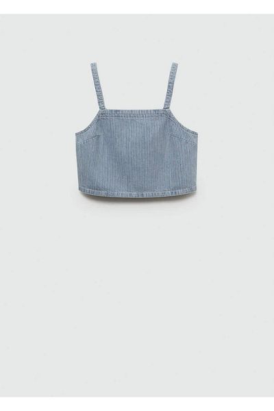 MANGO Woman Bluză tăiată din denim