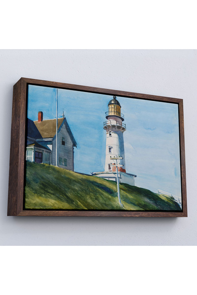 Oxyteez Sculptură cu ramă din lemn Edward Hopper - Pictură far - Light At Two...