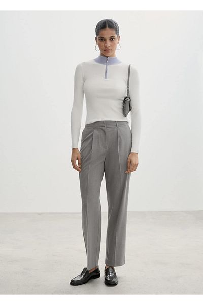 MANGO Woman Zippered Collar Sweater