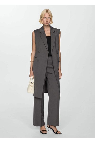 MANGO Woman Pantaloni plisați cu croială dreaptă