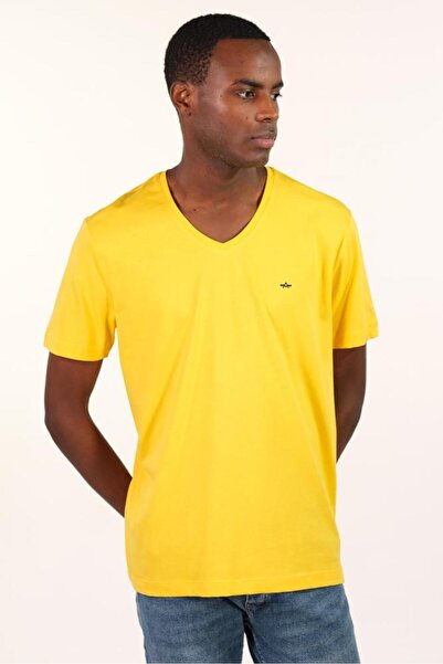 Arma Ανδρικό μπλουζάκι με κίτρινο V λαιμόκοψη Y 22364400101