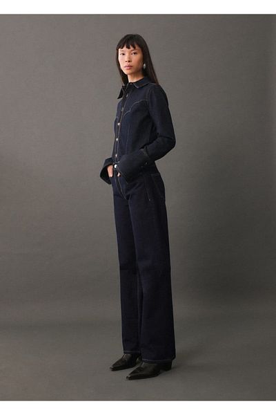 MANGO Woman Pantaloni de jeans cu talie inalta cu croiala dreapta