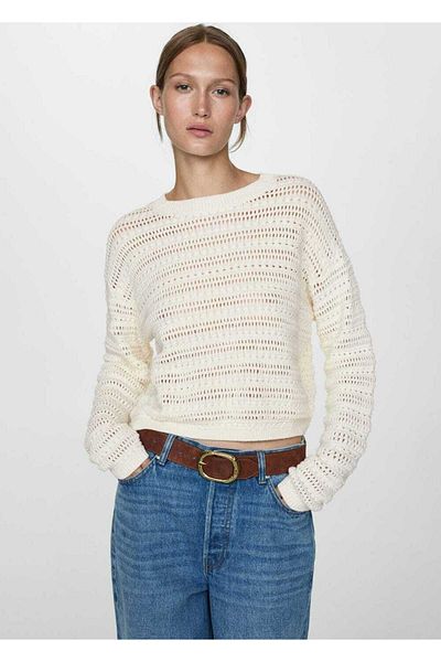 MANGO Woman Openwork Knitted Sweater