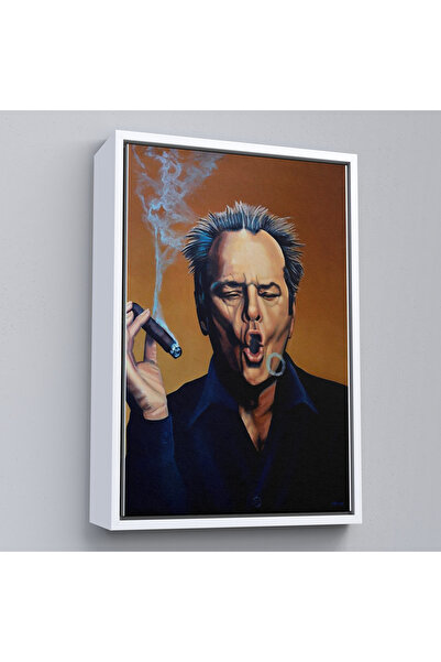 Oxyteez Ζωγραφική Jack Nicholson που καταναλώνει πούρο με ξύλινο πλαίσιο-7935