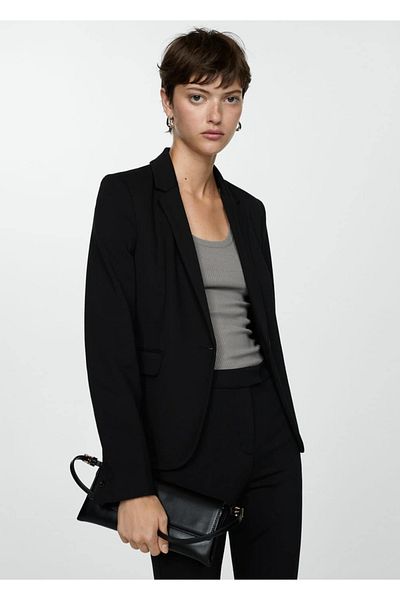 MANGO Woman Blazer Jacket with Pockets - Stylish and Comfortable Design