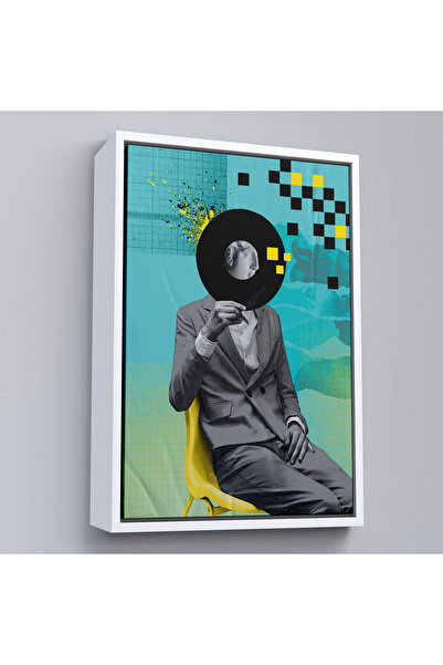 Oxyteez Tablou Pop Art cu cadru din lemn Head Man-7877
